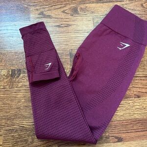 Gymshark Vital 2.0 leggings Small baked maroon marl